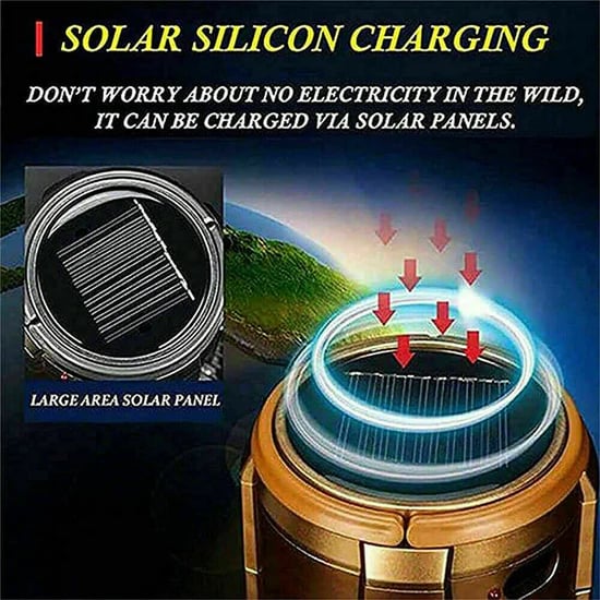 Solari™ - 6 in 1 Draagbare Zonne-LED Campinglamp
