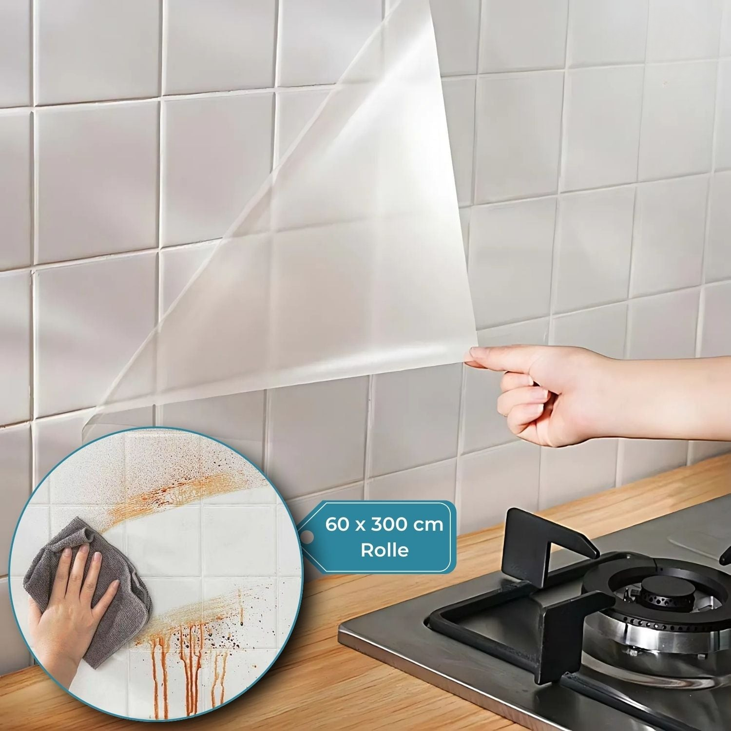 SpotGuard™ – Transparante, Olie-afstotende Muursticker Voor De Keuken