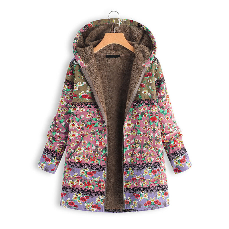 Annette™ - Fleecejack met bloemenprint