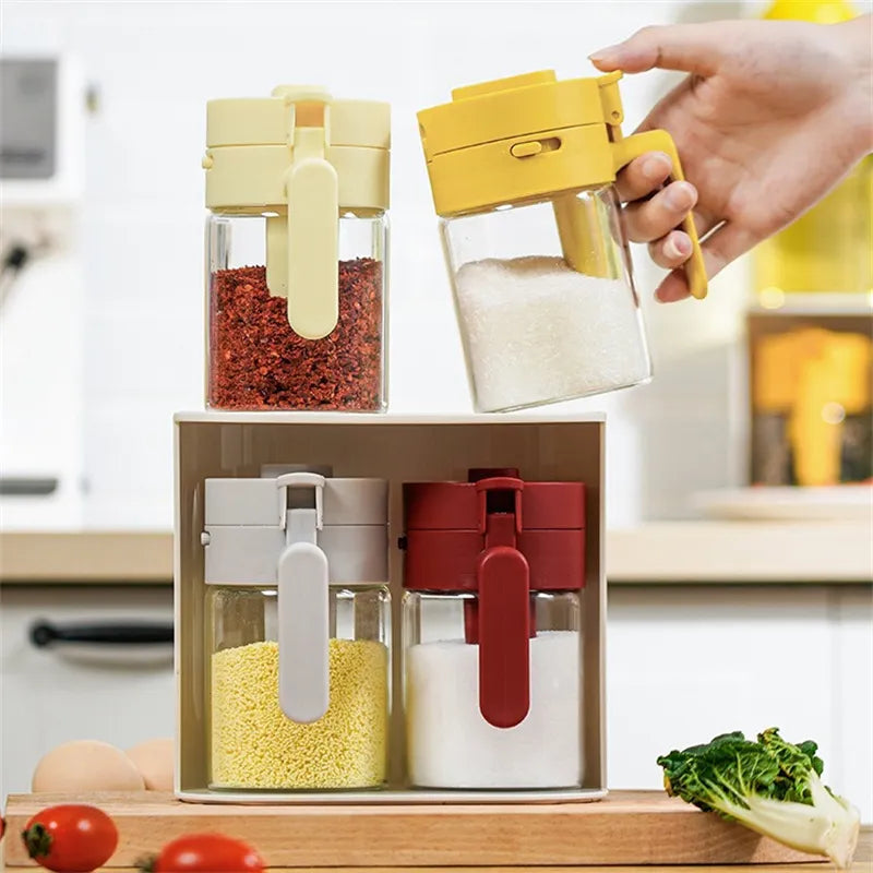 SpicePro™ – 2-in-1 glazen kruidenpotjes met lepel
