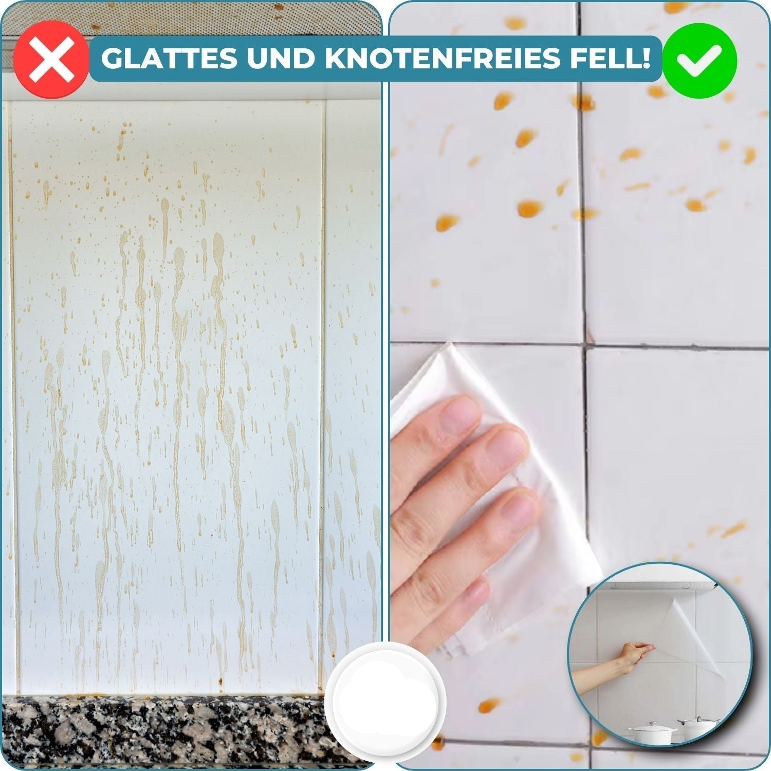 SpotGuard™ – Transparante, Olie-afstotende Muursticker Voor De Keuken