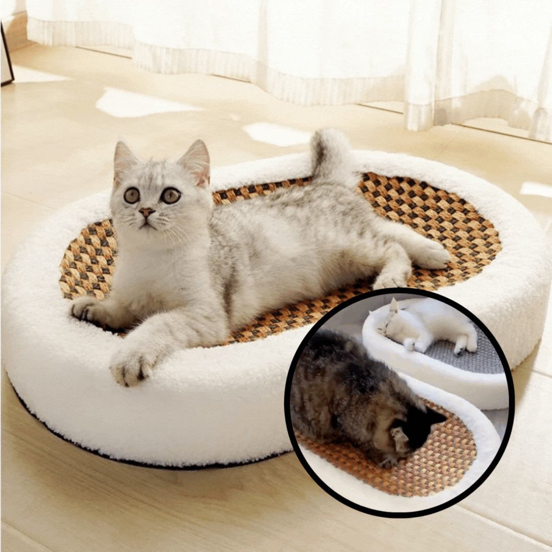ScratchNest™ - Pluche Kattenmand met een Krabbaar Oppervlak