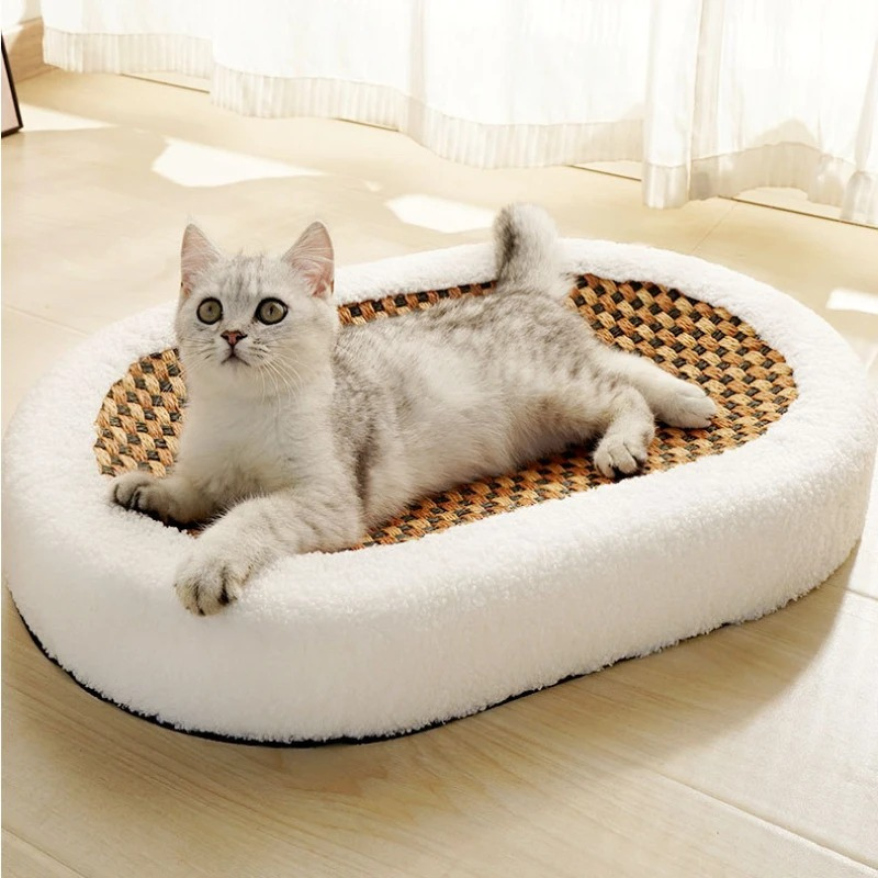 ScratchNest™ - Pluche Kattenmand met een Krabbaar Oppervlak