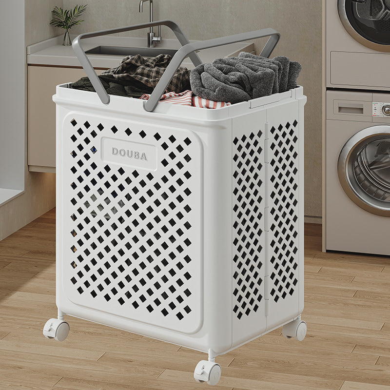 RollFold™ - De Opvouwbare Wasmand Met Wielen Voor Moeiteloos Transport!