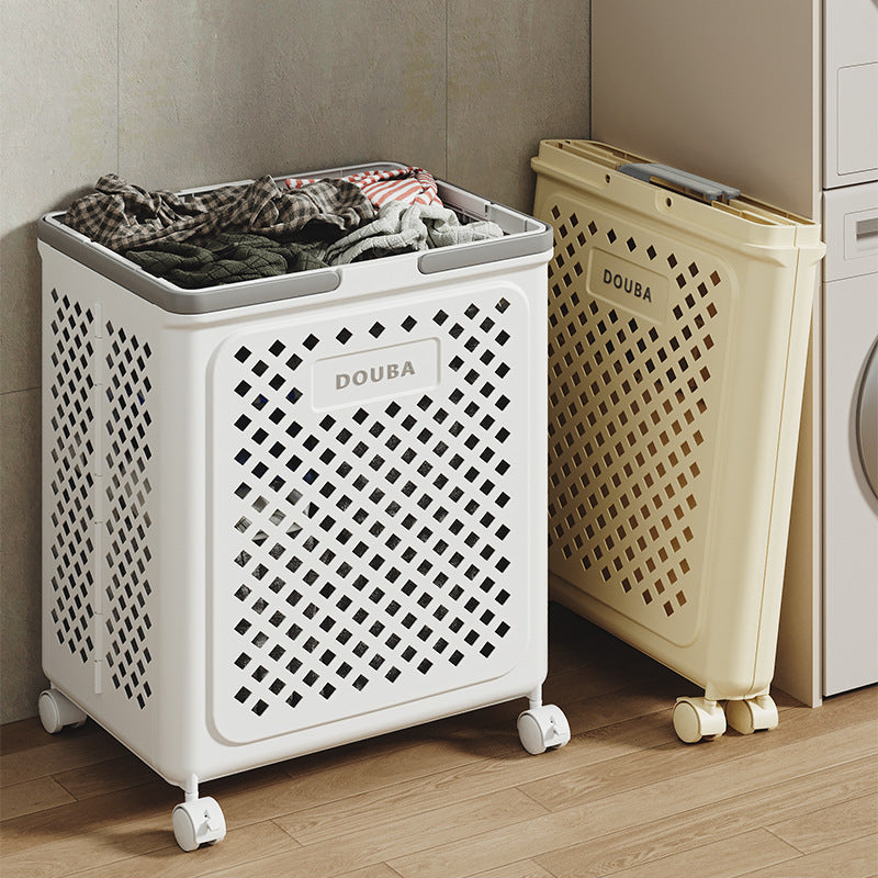 RollFold™ - De Opvouwbare Wasmand Met Wielen Voor Moeiteloos Transport!