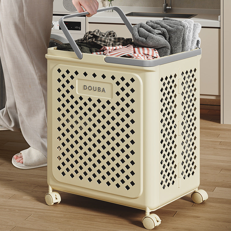 RollFold™ - De Opvouwbare Wasmand Met Wielen Voor Moeiteloos Transport!