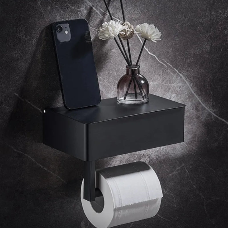 Rolluxe™ – 2-in-1 toiletrolhouder met plank en opbergdoos
