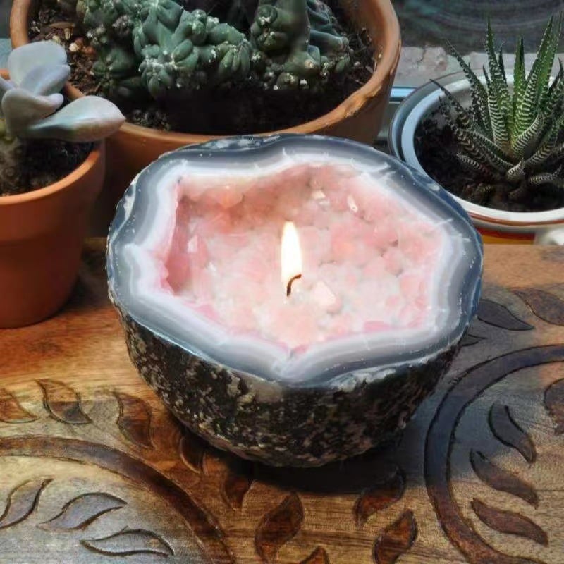 1+1 GRATIS | Lumière™ Wax Kaars met echte Rozenkwarts