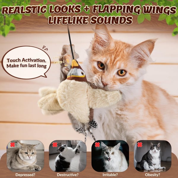 Chirp™ - Interactief Kattenspeeltje met tjilpende Vogels