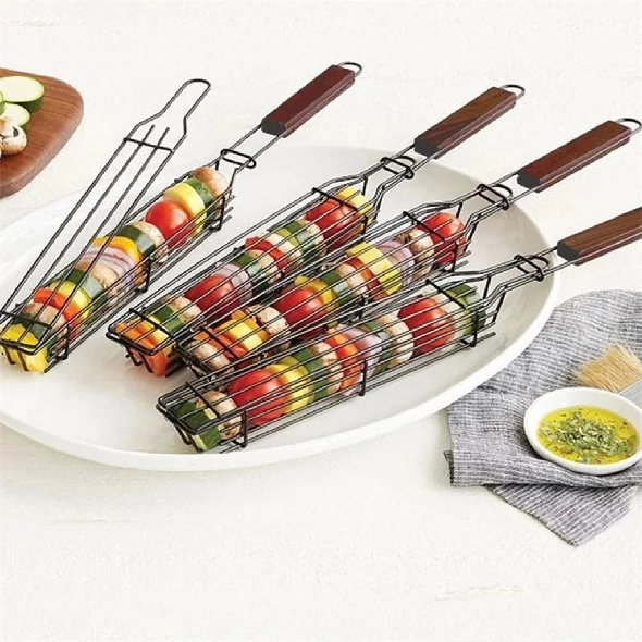 1+1 Gratis | GrillMate™ Herbruikbare Grillmand voor Spiezen