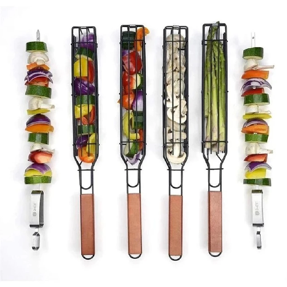 1+1 Gratis | GrillMate™ Herbruikbare Grillmand voor Spiezen